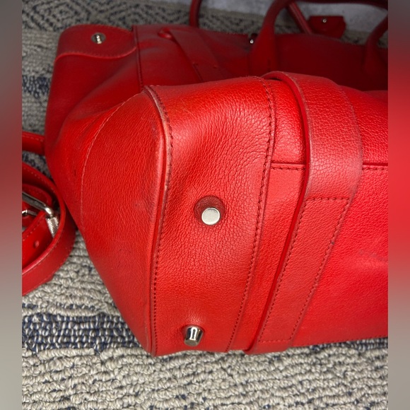 Authentic Ralph Lauren Red Ricky Lambskin Leather Bag BROKEN ZIPPER - Picture 4 of 12